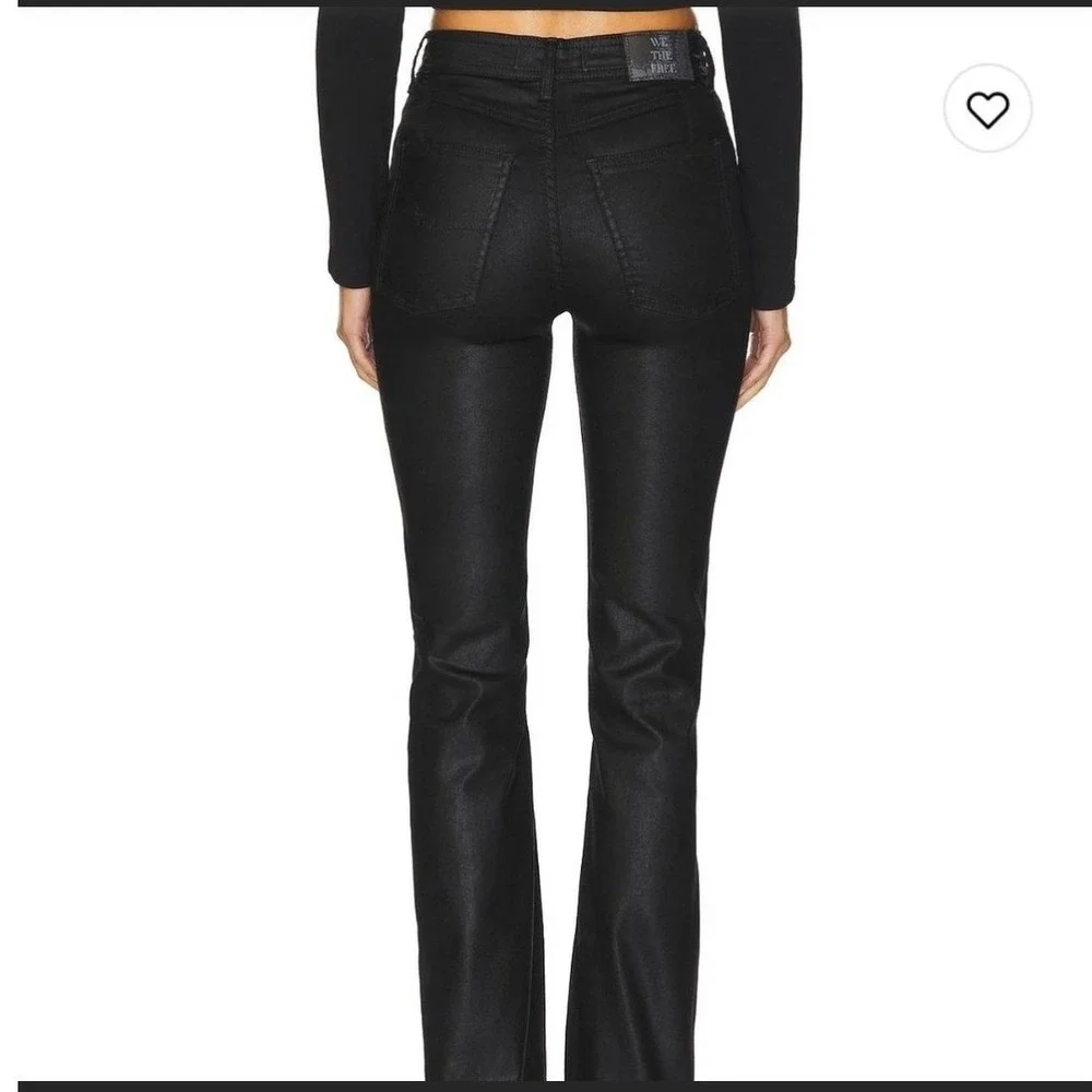 NWT We The Free Xena Jeans Black Coated Slim Straight‎ High Rise Women 26